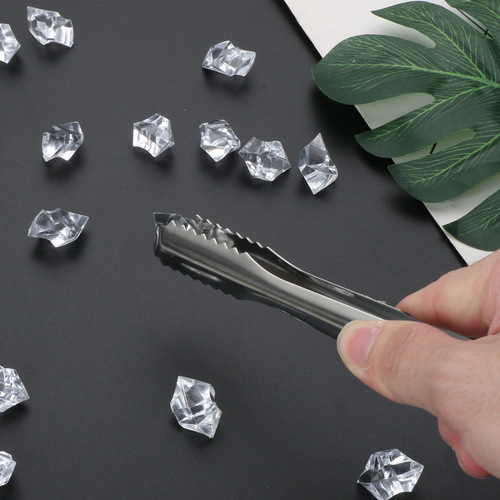 Stainless steel ice tongs, thick ice block tongs, multi-functional barbecue tongs, ice bucket tongs, towel tongs, bar supplies