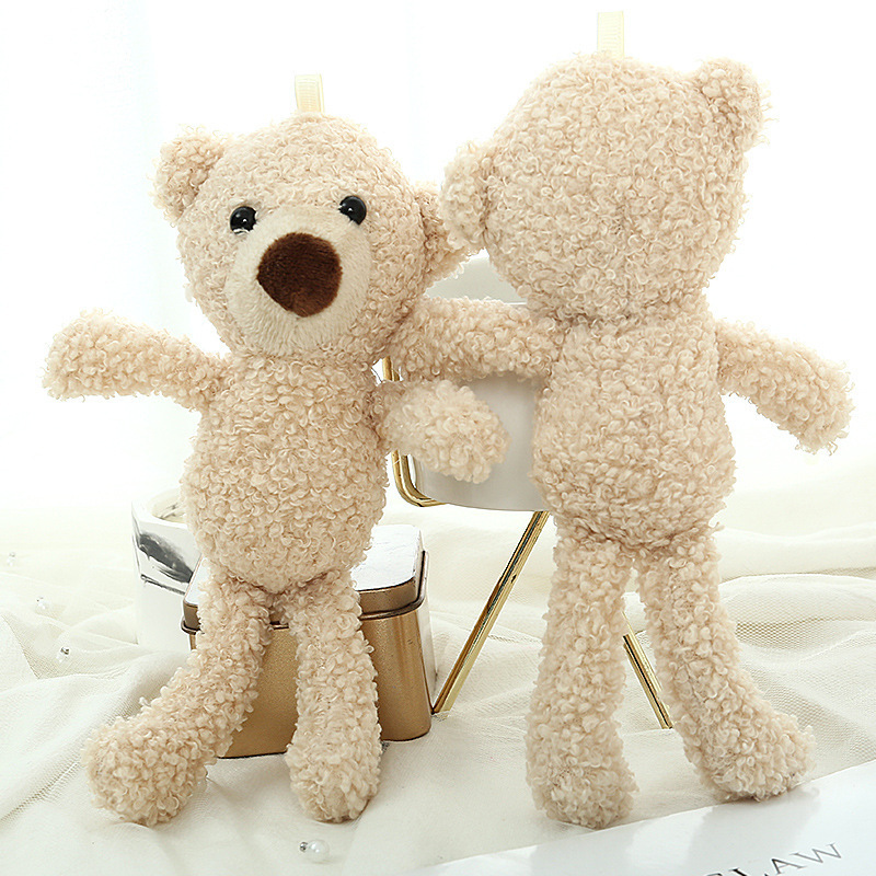 Wholesale Internet celebrity cartoon small size teddy bear plush doll toy keychain ins doll clothing bag pendant