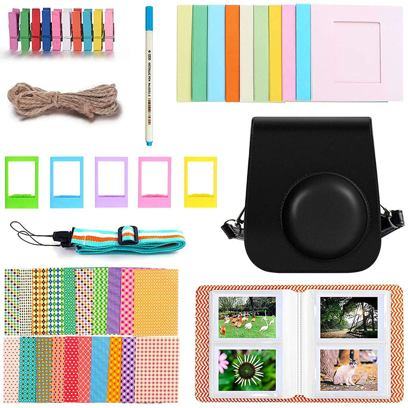 Polaroid Instax Mini 11 accessories suit camera bag shoulder strap album photo frame 8 in 1 Black