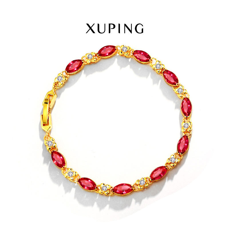 Pulsera vintage de aleación con imitación rubí – Xuping joyería femenina a granel