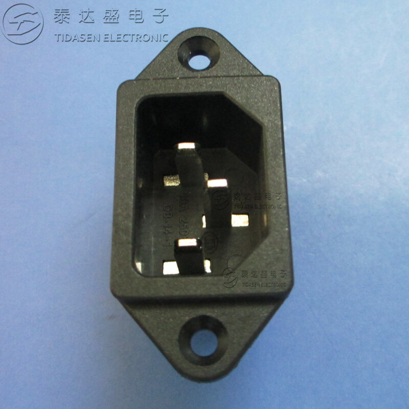 供应液晶显示屏用品字电源插座带多款认证全铜品字电源座DB-14-1
