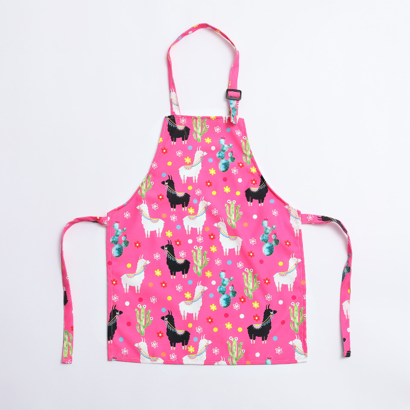 Delantal de impresión de alta gama de poliéster de algodón de poliéster delantal de lona bordado de transferencia térmica delantal de niños original al por mayor