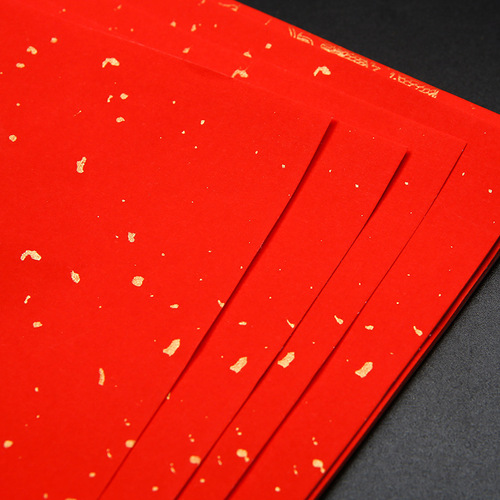 Wannianhong New Year sprinkled with gold rice paper couplets hand written blank five characters and seven words Wannianhong calligraphy spring couplets wholesale