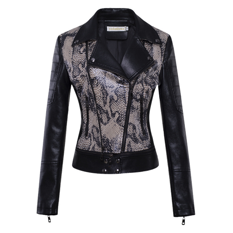 Pu Faux Fur European and American Cross-Border Foreign Trade Women's Motorcycle Jacket, Slim Fit, Fashionable, Versatile, Studded, Short Style