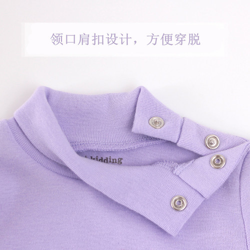 Baby clothes solid color autumn winter high collar long sleeve cotton triangular sleeper baby protective clothing one-piece crawling suit