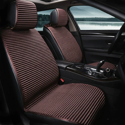 All-Season Buckwheat Shell Car Seat Cushion, Summer Breathable Mat, Universal Semi-Enclosed Seat Cover (Seat cushion, seat cover) - brown