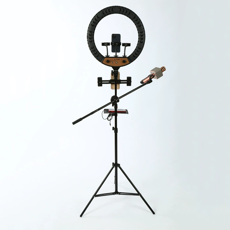 LED Ring Fill Light, Remote Control, Tripod & Phone Holder, Adjustable Brightness