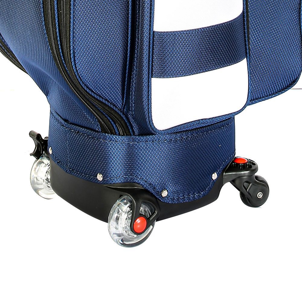 Túi golf bốn bánh kéo có phanh, kiểu kính thiên văn, cao 127 cm — QB098 [đen đỏ], QB098 [màu xám đen]