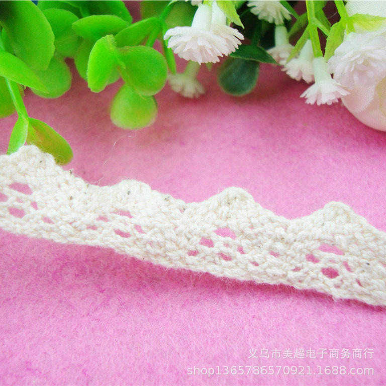 1.5厘米棉线花边针织袖口领口袜口家纺窗帘裙边田园风手工发饰