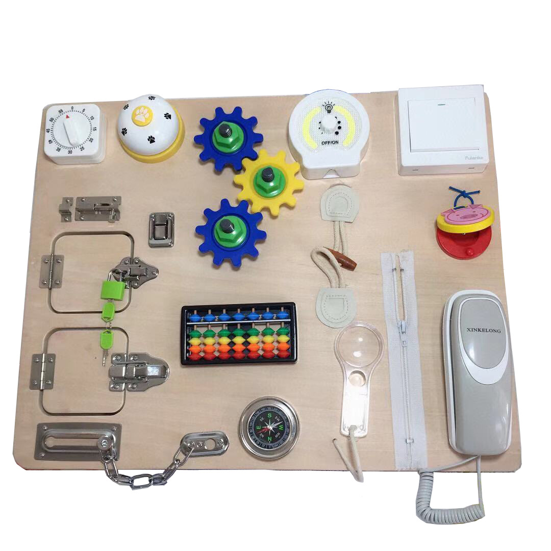 Ayudas de enseñanza Montessori para niños educación temprana juguetes educativos de desbloqueo bebé Montessori 21-en-1 tablero ocupado