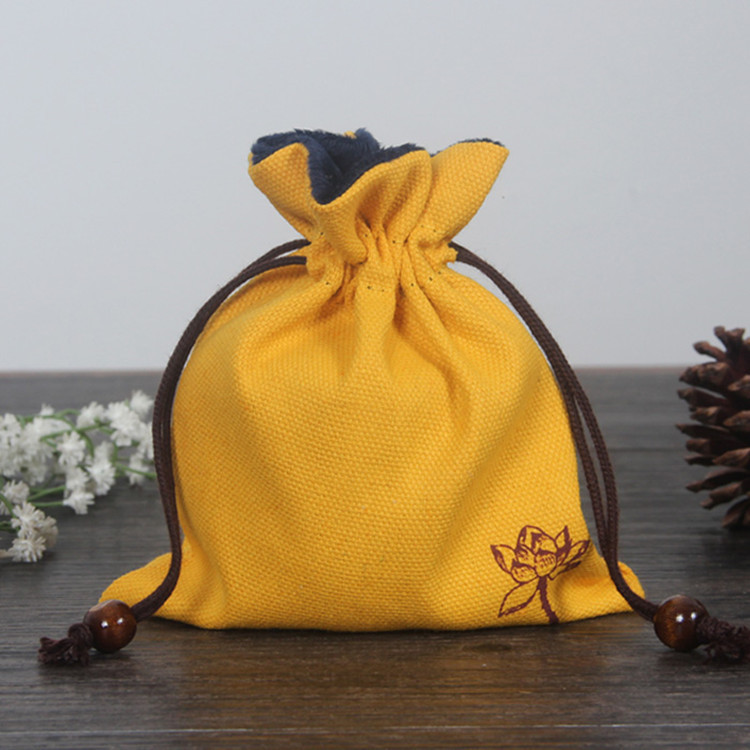 批发手串文玩布袋定 做盘珠袋抽绳布袋棉麻布袋束口13*15cm