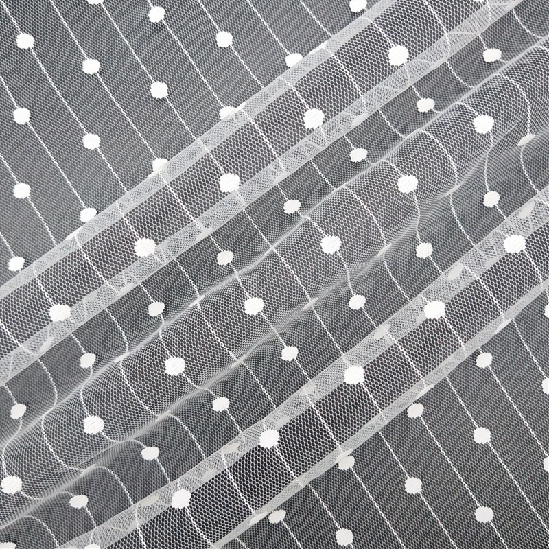 涤纶单丝点点布 轻薄公主裙婚纱礼服头巾面料 tutu裙布料 22gsm
