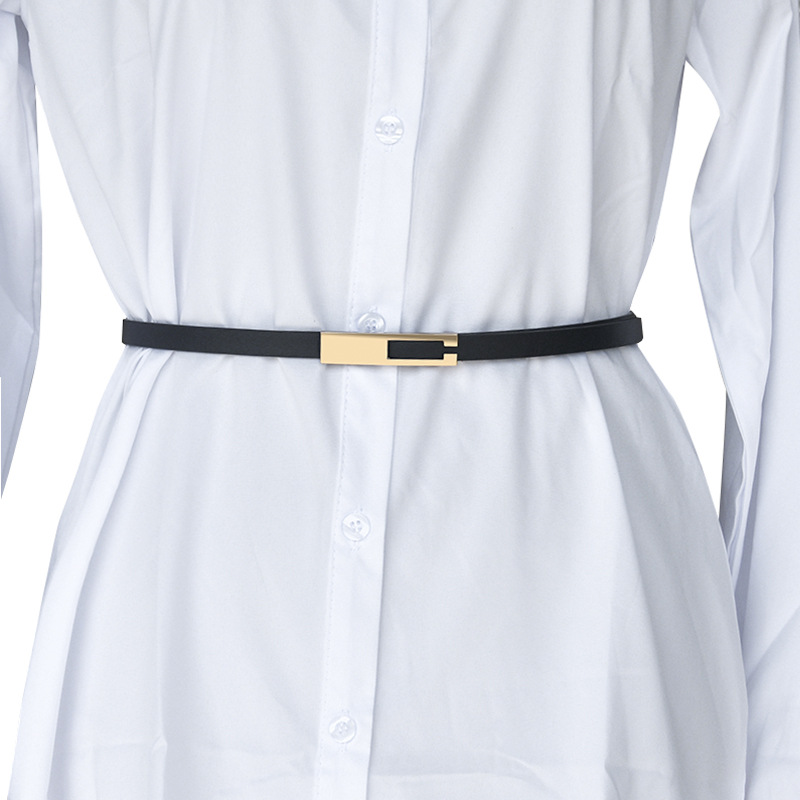 Nueva Venta caliente de la fábrica al por mayor versátil simple correa de las mujeres PU vestido decorativo pequeño cinturón Cinturón fino