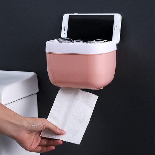 Toilet tissue box punch-free waterproof toilet paper box household toilet paper box toilet paper storage rack