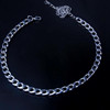 Retro ankle bracelet stainless steel, universal accessory, simple and elegant design, punk style, European style, 18 carat white gold