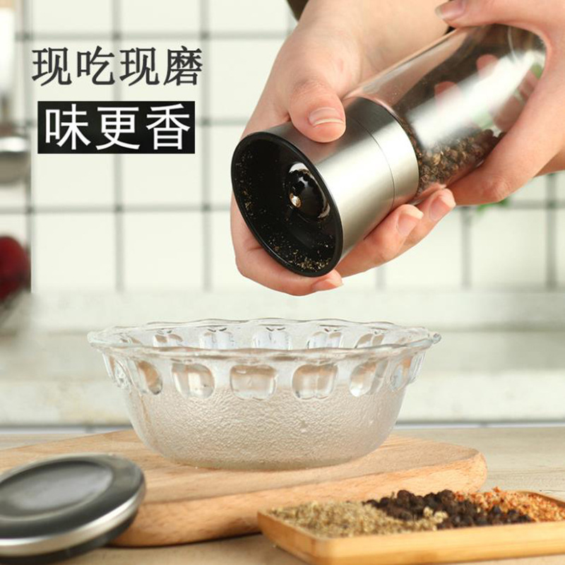 Molinillo de pimienta creativo 304 suministros de cocina de acero inoxidable núcleo de cerámica Molino de pimienta molino de sal manual de molienda botella