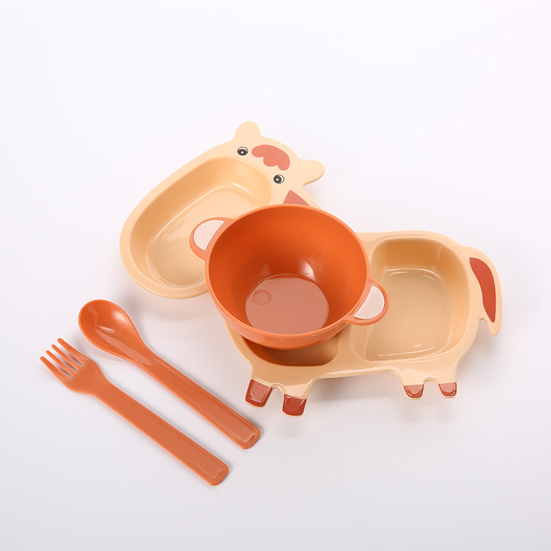 Set de platos y cuencos para niños diseño dividido anticaída para alimentación infantil