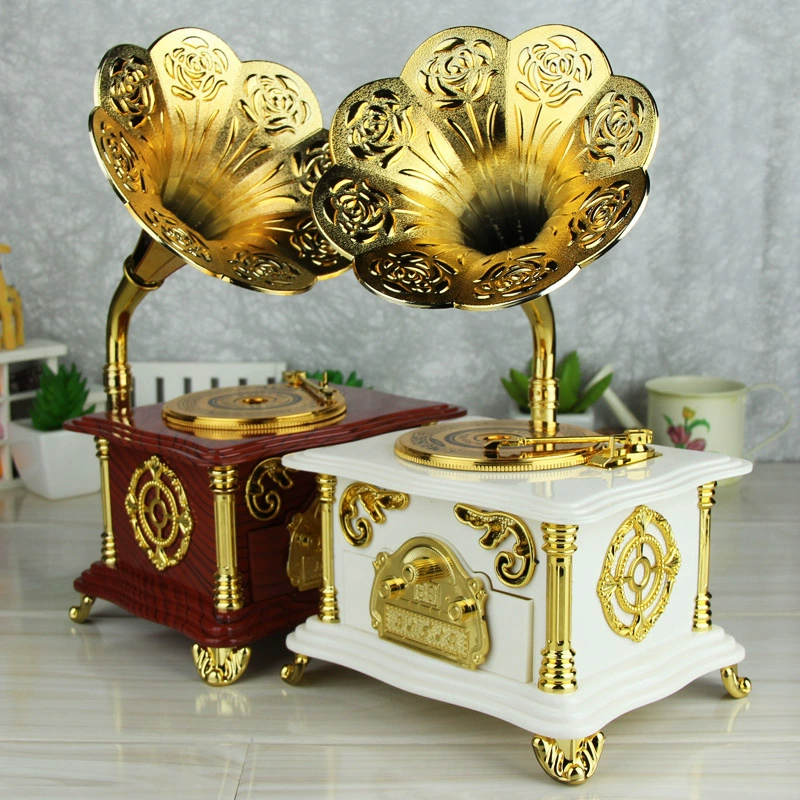 Wooden retro music box, wholesale, nostalgia, Birthday gift