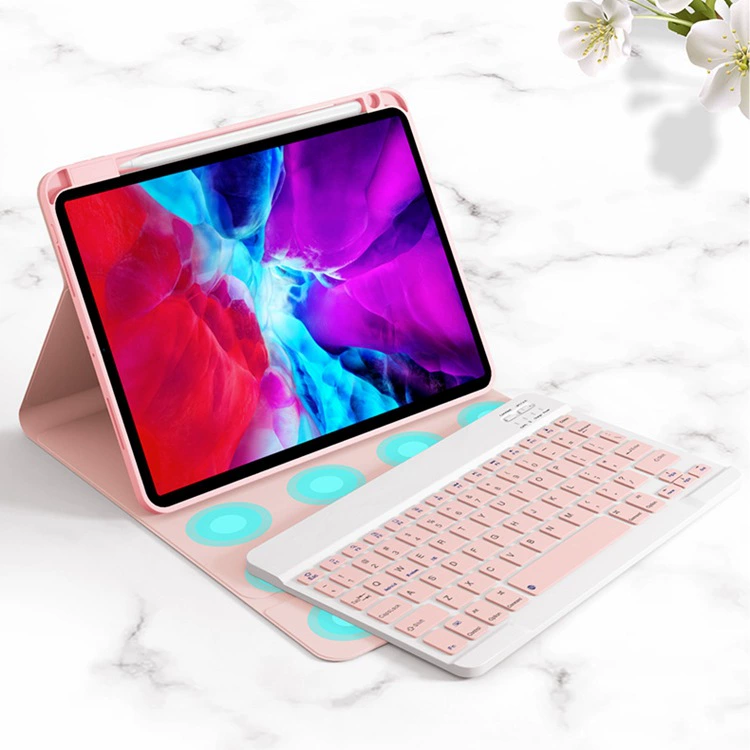 Bluetooth-клавиатура-кейс, совместим с iPad Pro 11 и несколькими моделями iPad, подсветка и магнит