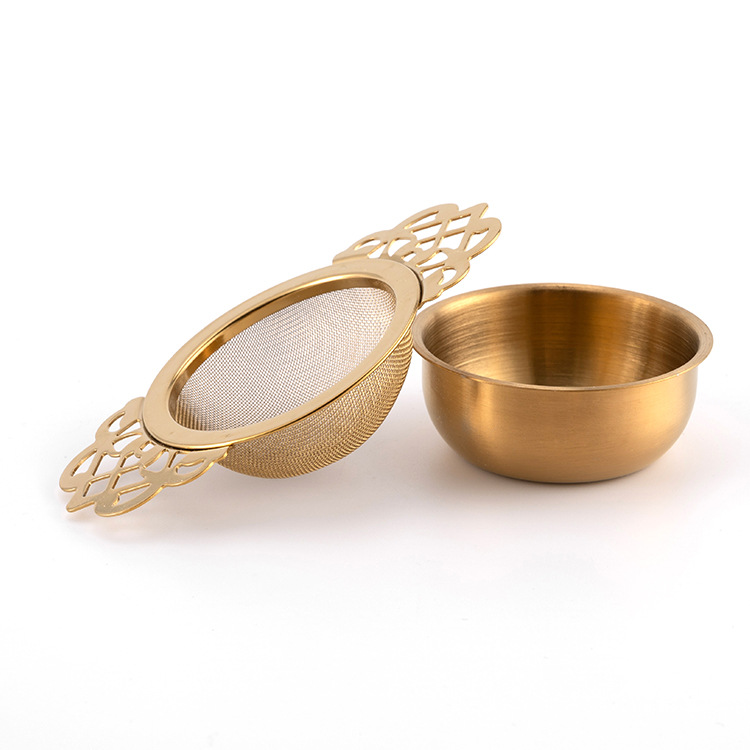 Suministro directo de fábrica de malla de encaje bandeja de té colador de té de acero inoxidable 304 colador de té simple en stock al por mayor