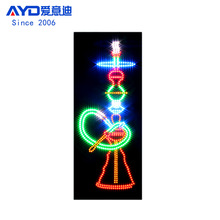 水烟标识LED发光广告牌招牌 灯箱定 制 LED HOOKAH SIGN 33x81cm