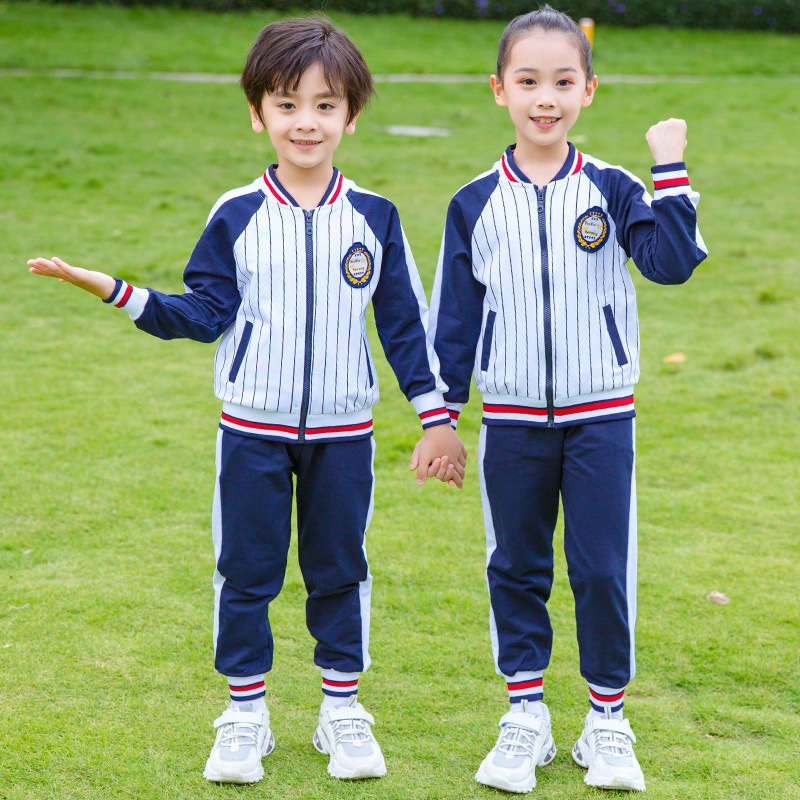 Uniforme escolar para estudiantes de escuela primaria traje de primavera y otoño ropa de clase de maestro para niños estilo universitario británico otoño jardín de infantes ropa de jardín traje de dos piezas