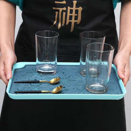 Water cup tray rectangular plastic tea tray creative drain home living room Nordic European style simple cup drain tray
