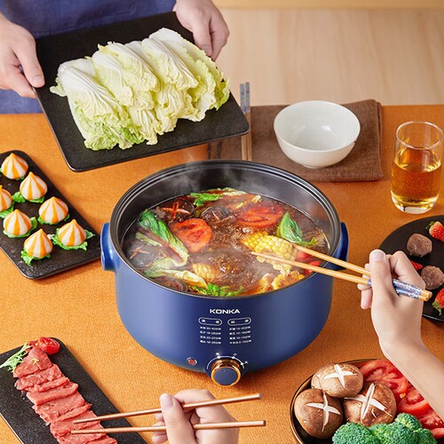 Konka electric cooking pot household electric wok student dormitory multi-functional cooking pot large capacity electric hot pot integrated electric pot