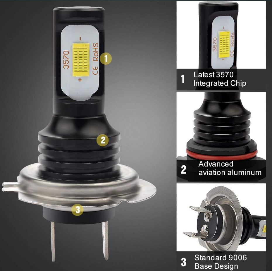 Transfronterizos para automóviles LED delantero H7 CSP chip 75W H7 LED luz de niebla alta luz de motocicleta