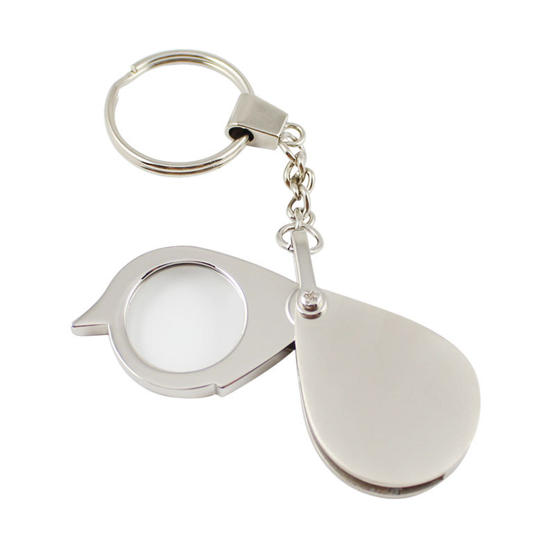 楚冠 全金属便携式带环扣10X配件放大镜 珠宝阅读书报鉴定印刷用