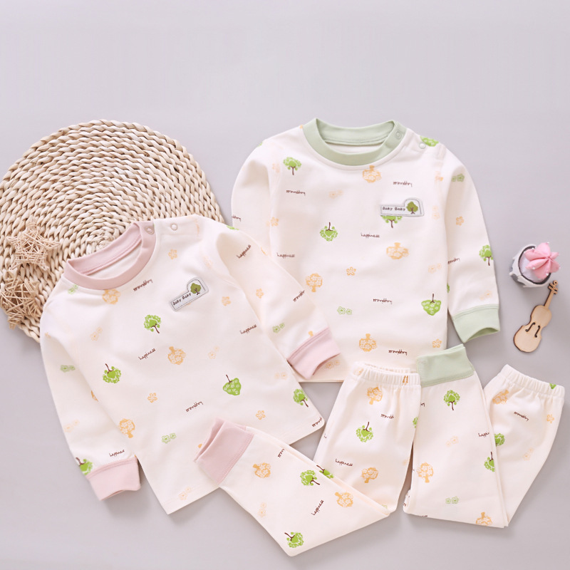 Spring and Autumn New Baby Underwear Newborn Clothes Cotton Autumn Clothes Autumn Trousers Pullover Shoulder Buckle Children's Suit