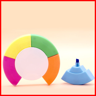 Portable factory direct creative stationery modeling wholesale retail printable LOGO marking key multi-color round fluorescent