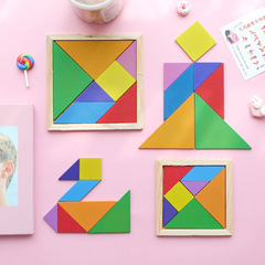 Wooden tangram toy children's educational early education toys color puzzle puzzle toy tangram teaching aids