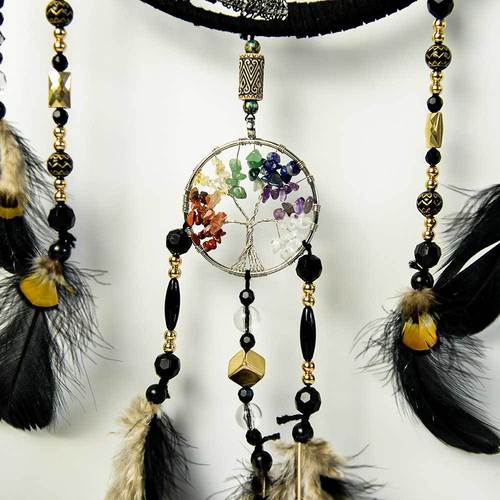 ins Life Tree Creative Dream Catcher Natural Crystal Pebble Home Feather Hanging Decorations Cross-border Exclusive Crafts