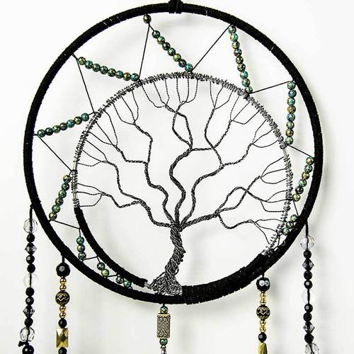 ins Life Tree Creative Dream Catcher Natural Crystal Pebble Home Feather Hanging Decorations Cross-border Exclusive Crafts