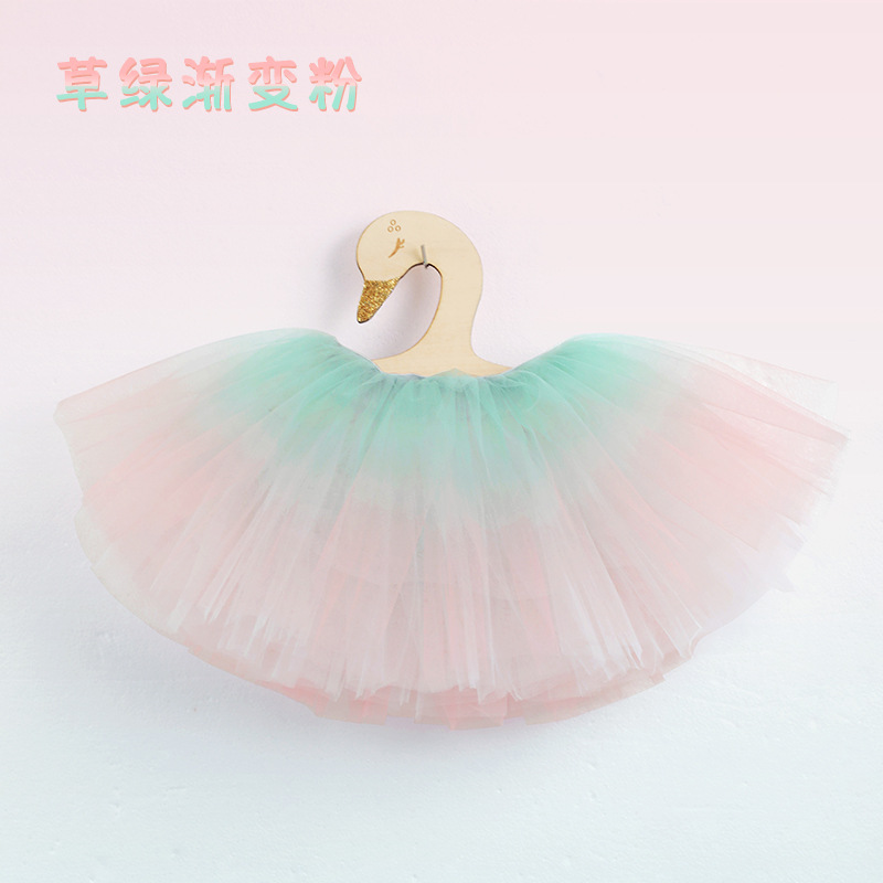 Falda de baile para niños falda de gasa falda de las niñas falda de malla elástica de gradiente ropa de práctica de ballet Falda de baile