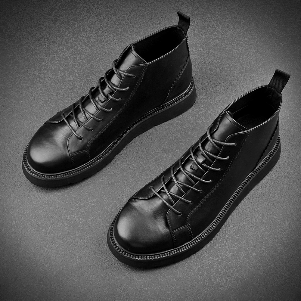 Мужские ботинки из натуральной кожи в японском стиле, Зимняя мужская обувь, ботинки Martin, Мужская британская рабочая одежда, высокие кожаные Ботинки, Ботильоны из мягкой воловьей кожи