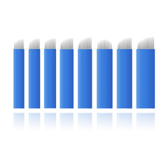 Half embroidery eyebrow bleaching line blade Chinese blue embroidery needle piece blue leather 18 eyebrow tattoo needle supplies tools other beauty makeup