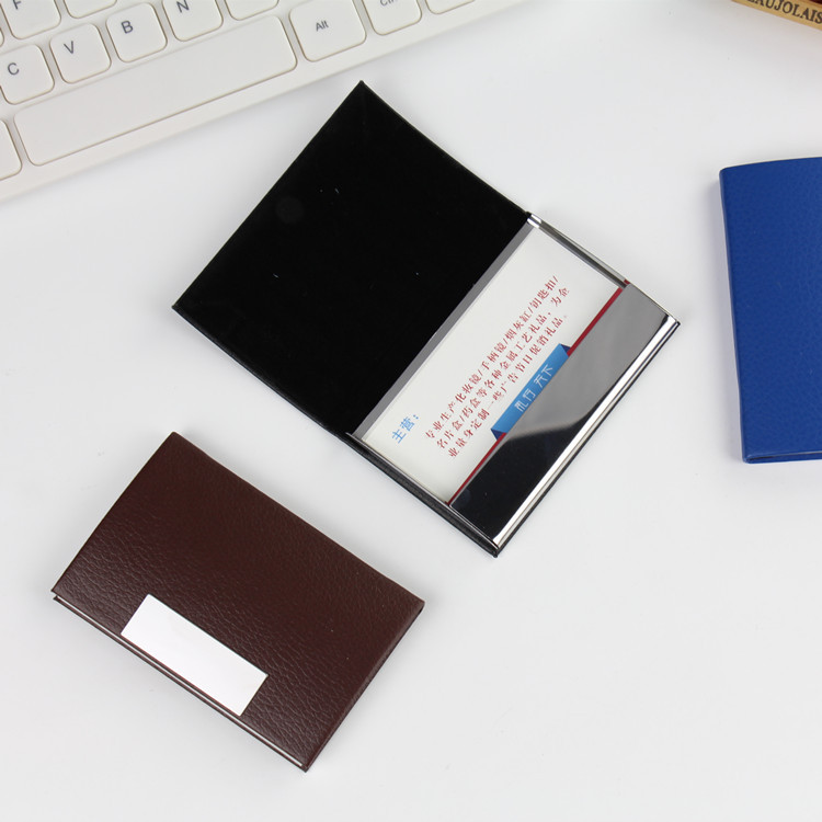 高級pu皮質カバーアーチ型金属名刺入れ展示会記念プレゼントロゴ名刺入れカスタマイズ可能