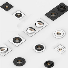 新款双头射灯 科锐 cob方形防眩洗墙灯可调酒店别墅工程LED天花灯