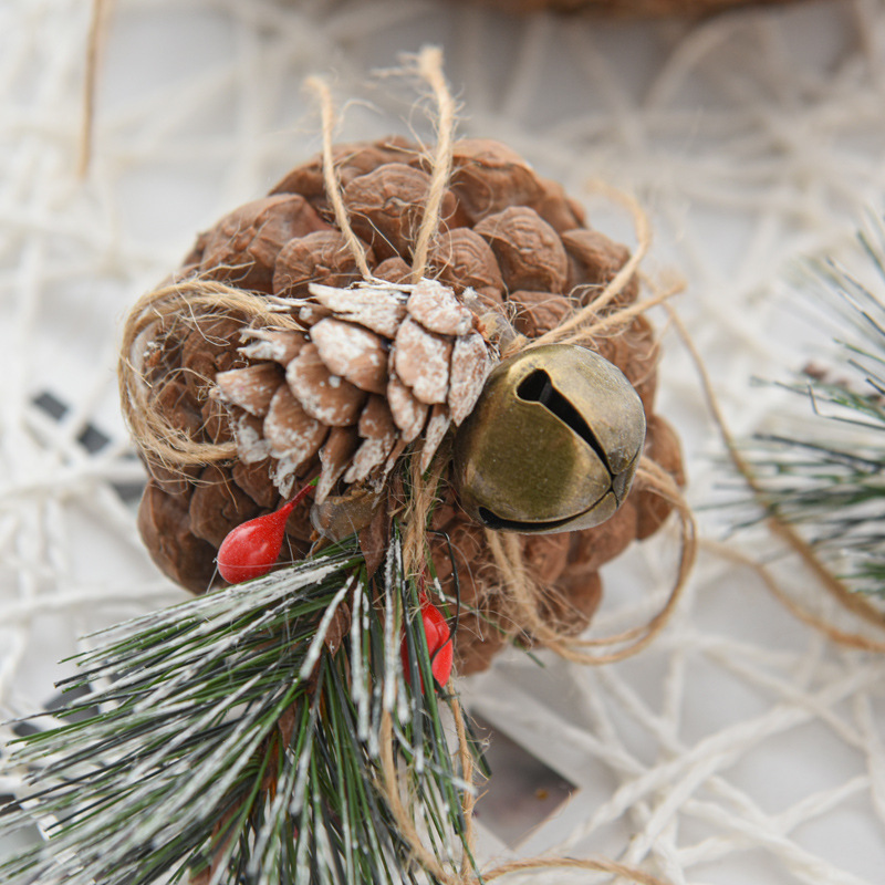 Spot Navidad piña color original árbol de Navidad fruta de pino decoración navideña colgante de fruta seca material de bricolaje colgante