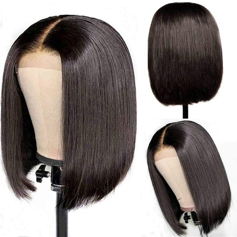 Peluca transfronteriza africana para mujer pelo corto y recto cabeza de Bobo simulación de punto medio cuero cabelludo Amazon Comercio exterior moda pelo corto en stock