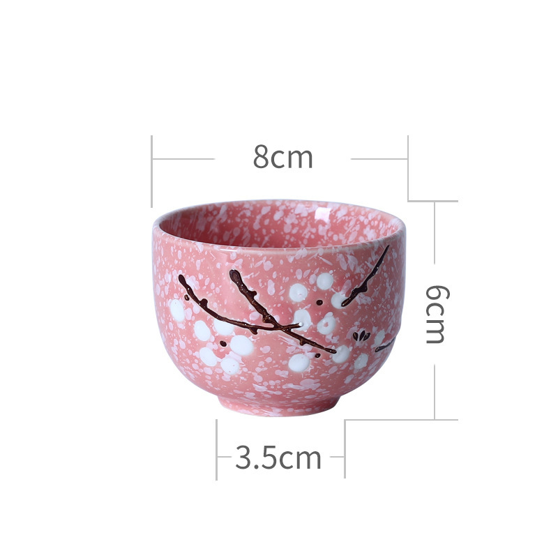 핑크 차 컵 짧은