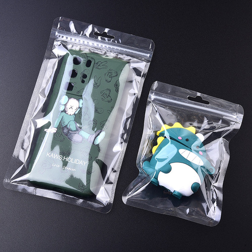 Plastic seal bag food packaging bag zipper seal bag jewelry bag pet transparent earphone cover ziplock bag
