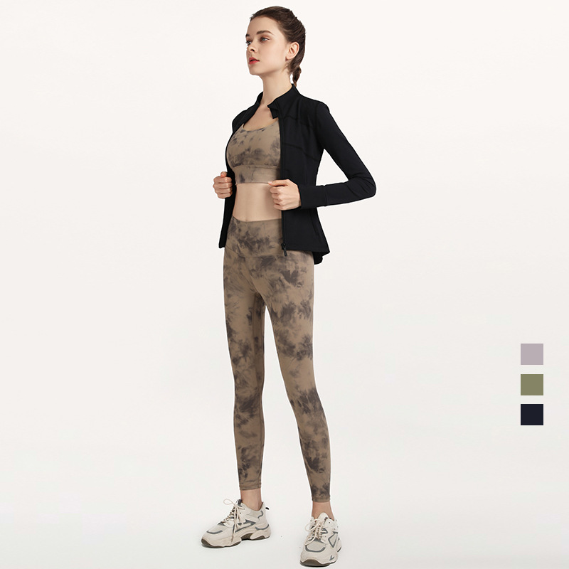Primavera y otoño transfronterizos deportes slimming mangas largas mujeres ocio grueso bolsillo chaqueta de yoga secado rápido con cremallera ropa de yoga al por mayor