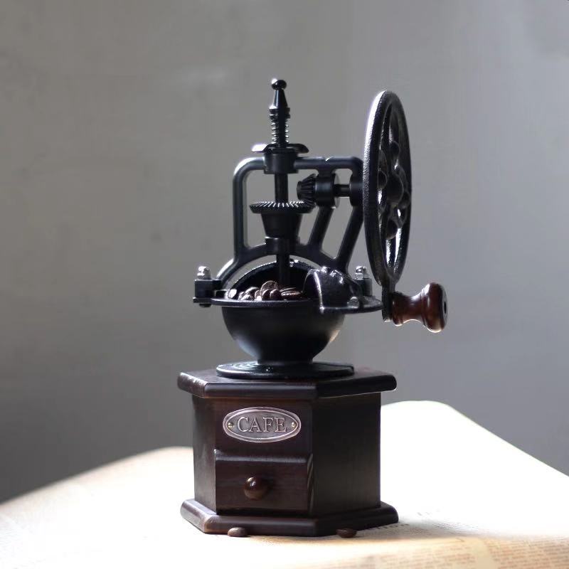 Vintage Cast Iron Rotary Coffee Grinder Wooden Hand-Cranked Grinder Manual Grinder Freshly Ground Classic 24 Models