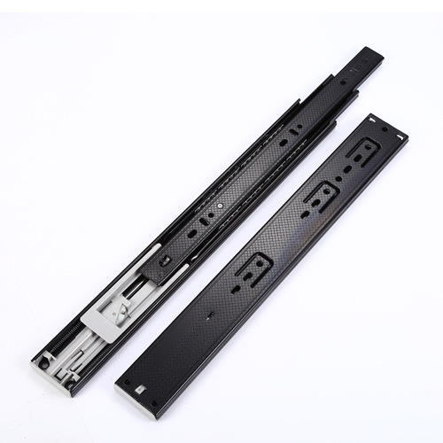 4515 Damping Buffer Sliding Track Silent Track Three Sections Cold Rolled Steel Furniture Drawer Steel Ball Three-fold Thickened Guide Rail 
