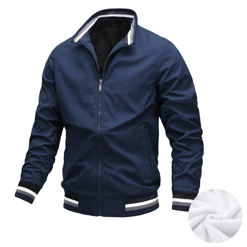 thumbnail image 1 of Nueva chaqueta informal para hombre, venta directa de fábrica, chaqueta deportiva de color sólido para primavera y otoño para hombre, 1 of 5