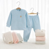 Demi-season set for early age, velvet cotton quilted jacket, keep warm children's underwear, pijama