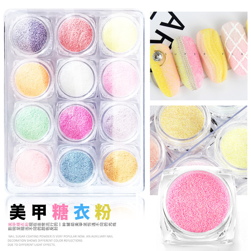 Japanese online celebrity nail candy powder rainbow powder Star snow melting glitter powder sugar powder woolen powder white nail jewelry